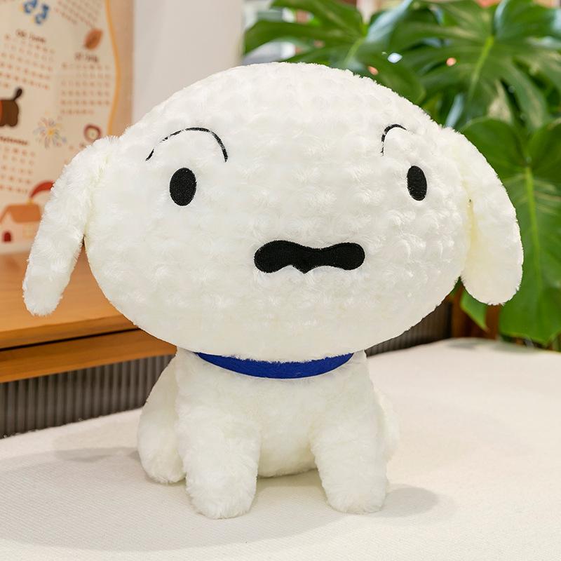 Cute crayon small Shinohara small white plush toy doll small white dog doll gift