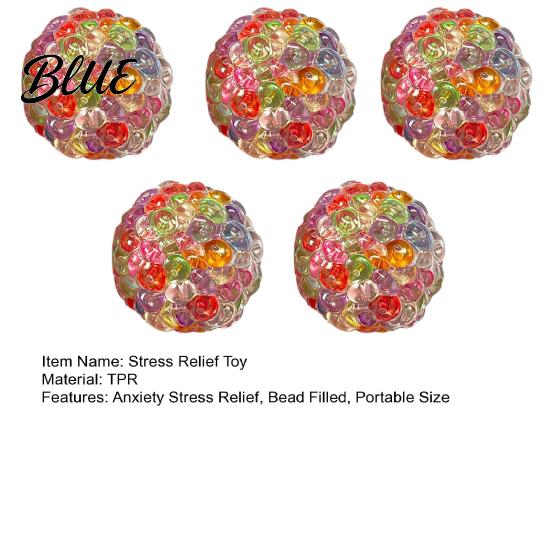 Tactile Stimulation Ball 2/3/5Pcs Bead Filled Stress Anxiety Relief Beaded Squeeze Colorful Toy Portable Travel Soft TPR Textured Sensory Fidget