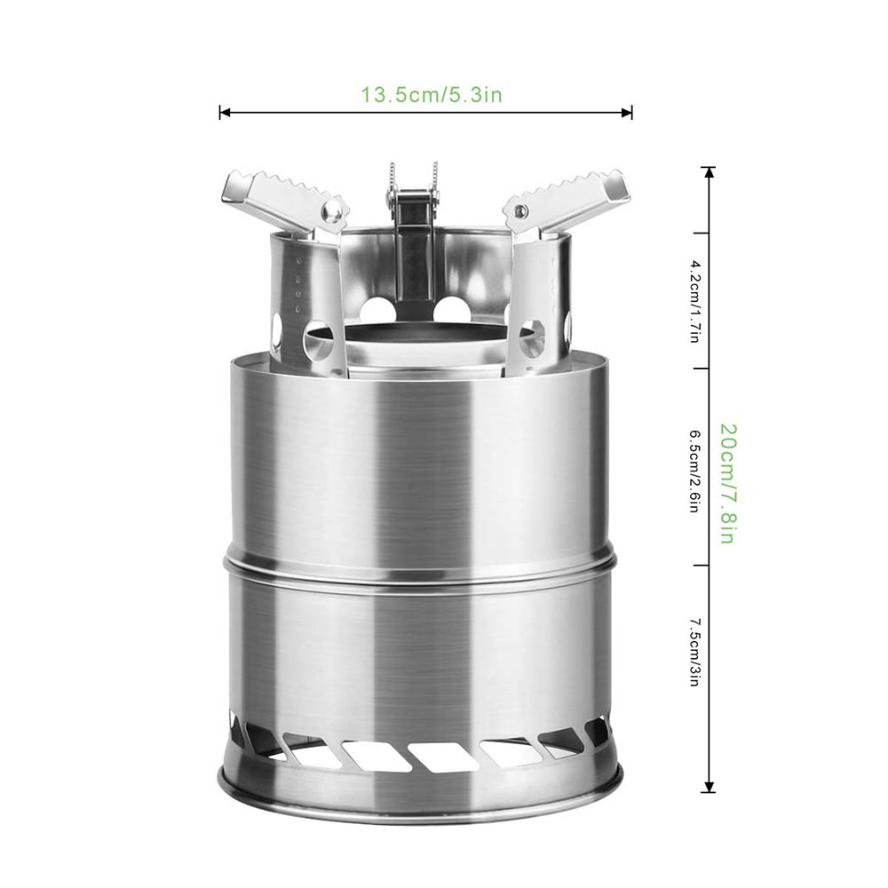 1Pcs Portable Outdoor Camping Stove Wood Burning Mini Lightweight Stainless Steel Stove Picnic BBQ Cooker Travel Adventure Tools