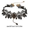 Elegant Lace Choker Necklace for Women Punk Styles Choker with Crystal Decors Perfect for Halloween and Cosplay Party