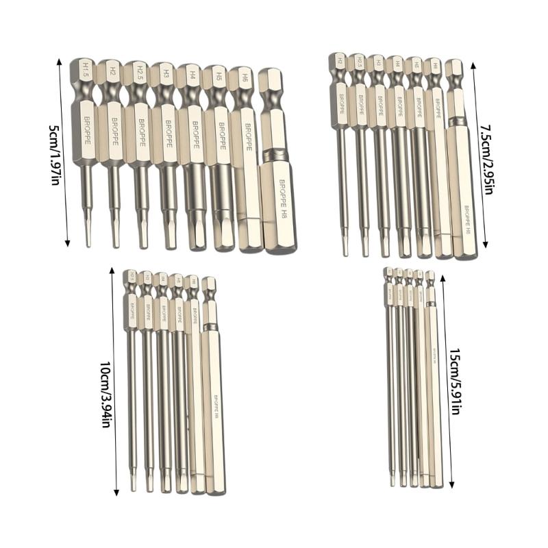 5/6/7/8Pcs Impact Hex Head Allen Wrenches Drill Bit Set Steel Hex Bit Set Screwdriver Bit for Home Repair Accessories