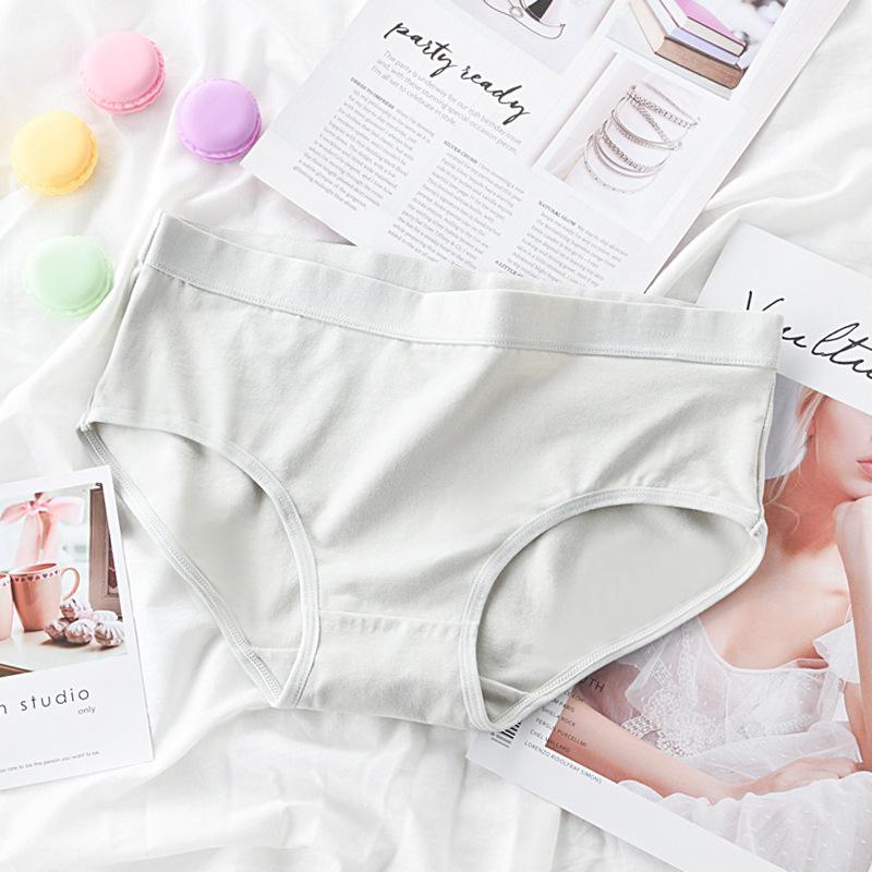 Summer Candy Color Japanese Style Mid-Waist Cotton Panties for Women