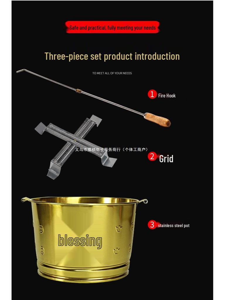 Stainless Steel Paper Burning Basin - Fire Pit and Incinerator Bucket