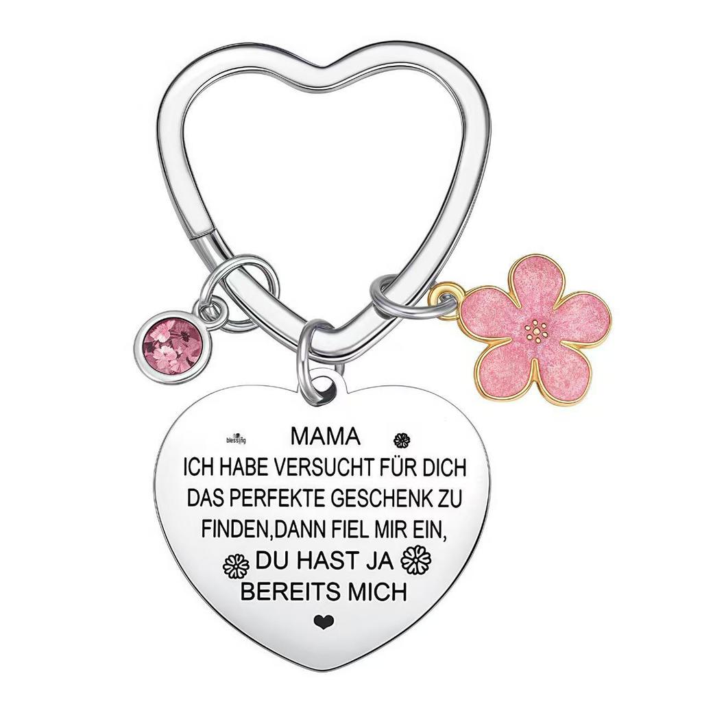Stainless Steel Engraved Keychain Gift for Mother's Day & Birthdays with DIY Accessories