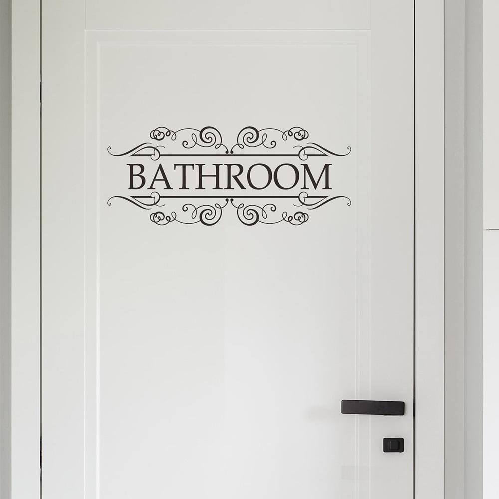 English Slogan Bathroom and Toilet Door Stickers for Home Beautification Wall Stickers