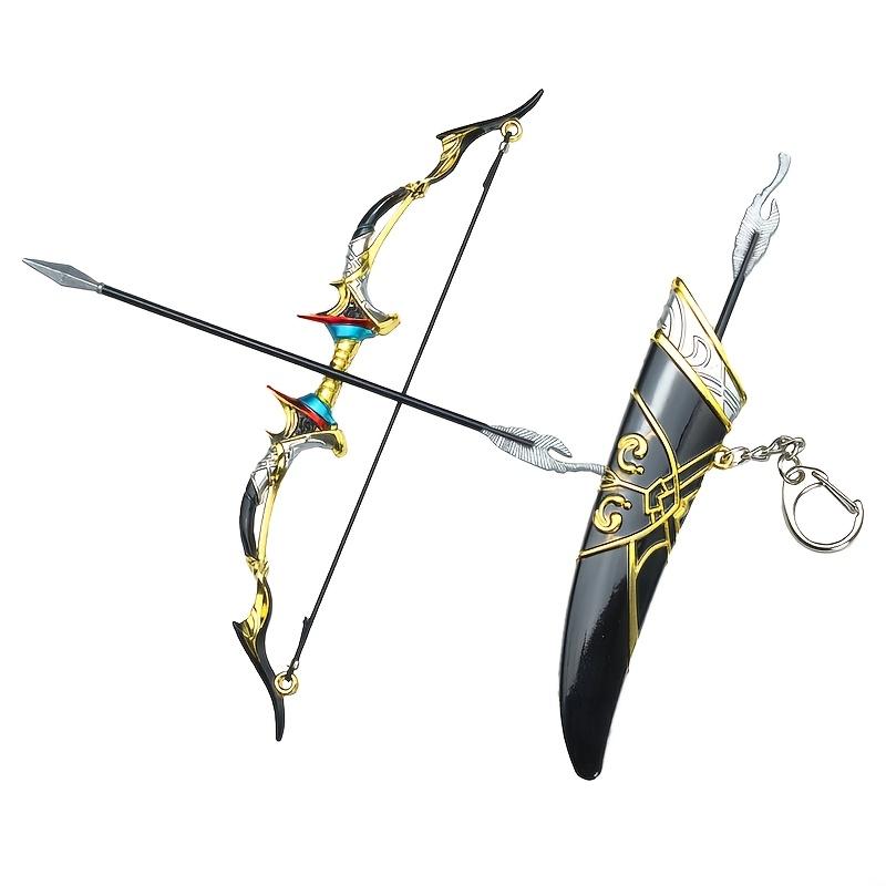 

7,08-дюймовый старинный мини-лук и стрелы из цинкового сплава - подходит для любителей активного отдыха и коллекционеров, настольный декоративный реквизит 18cm/7.08inch