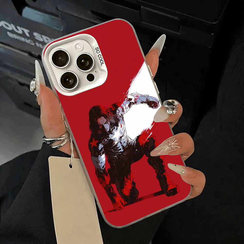 

B-Bucky- Barnes Winter -S-Soldier Phone Case For iPhone 11 12 13 14 15 16Pro Max Plus white Sliver Phone Cover iPhone12Pro