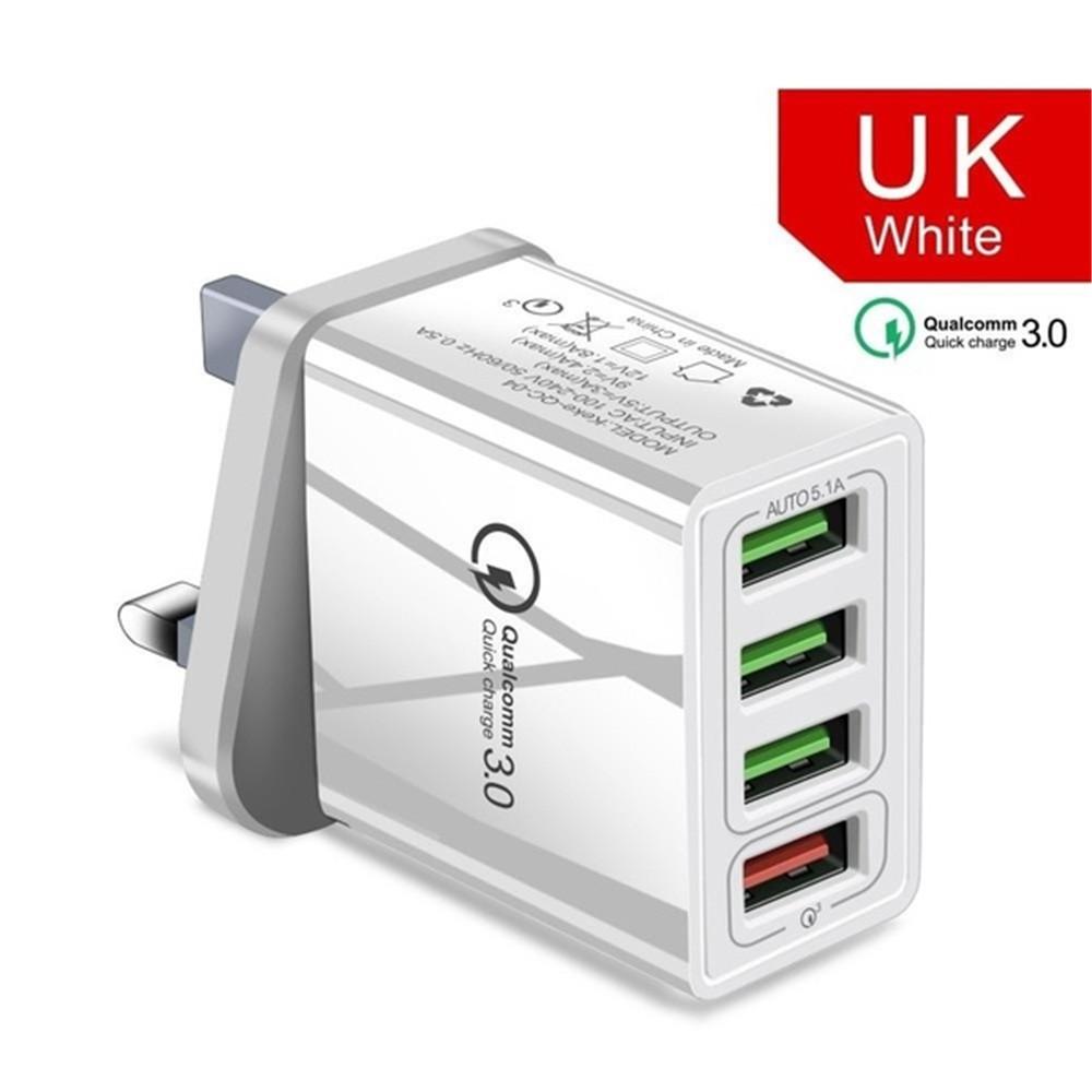 Cellphone Charger with 4 USB port Fast Charging for iPhone Samsung Xiaomi Huawei Smartphone Travel Power Adaptor