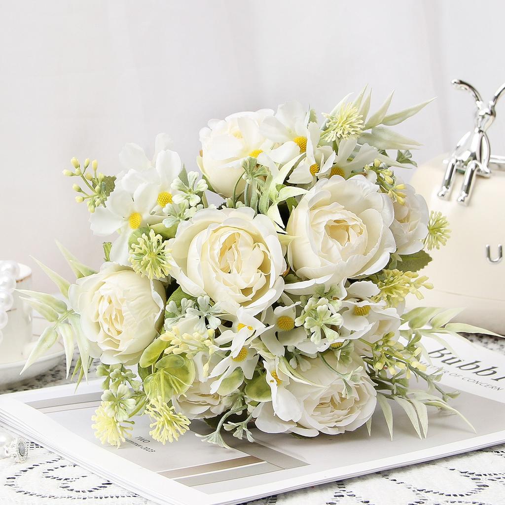 30CM Peony Artificial Flowers Bouquet Silk Fake Flowers for Home Decor Wedding Decoration Party Table Vase Flower Arrangement