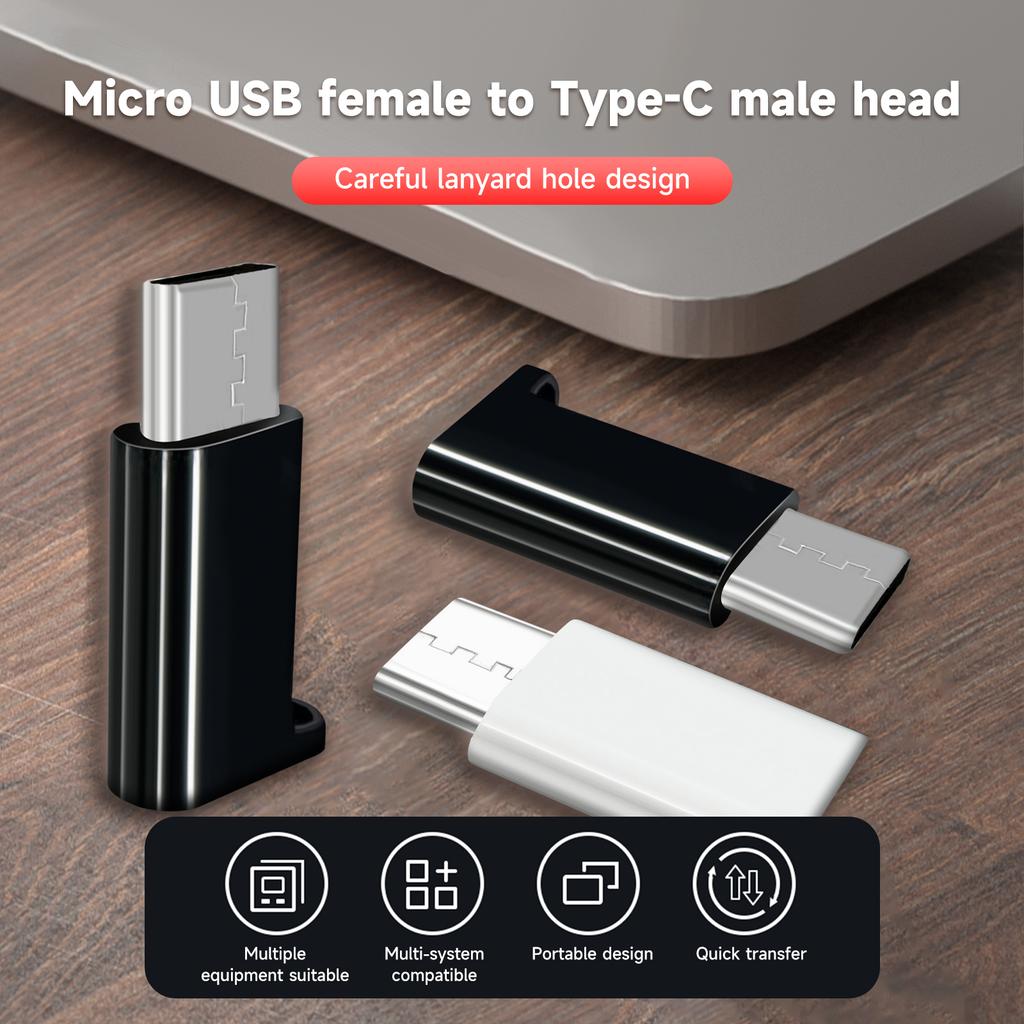 Mini Compact USB Type C Female To Micro USB Male Adapter Connector for Smart phone,With Lanyard Opening