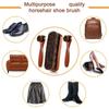 AEE4-3 Pieces Shoe Brush Horsehair Shoes Polish Brushes Leather Shoes Boot Care Clean Polish Daubers Applicators