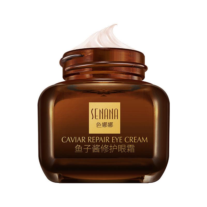 

Крем для глаз SENANA Caviar, увлажняющий, уменьшающий темные круги и мешки под глазами, лифтинг и подтягивающий крем для глаз в маленькой коричневой бутылочке 20g