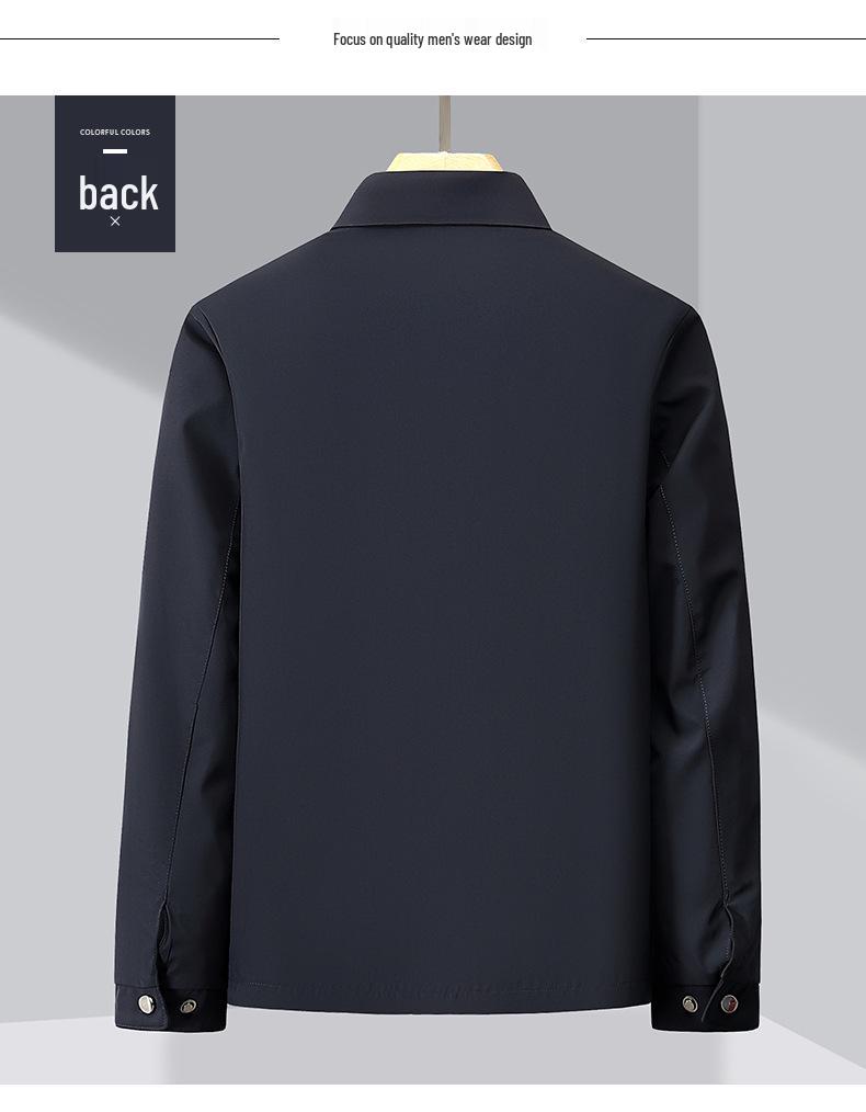 Men's Classic Spring/Autumn Lapel Jacket — Business Casual Dad Style for Young & Middle-Aged Men