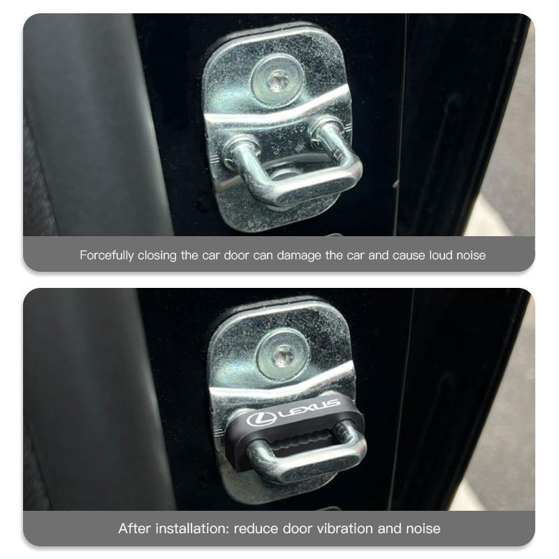 NOIS8 4Pcs Car Door Lock Shock Pad Silicone Protection Cover Valve Cap For Lexus ES LM GS IS NX RX LX RZ CT IS250 IS430 RX300 ES300H