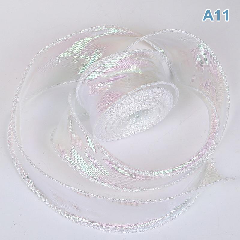 Fishtail Organza Ribbon 4Cm Reflective Iridescent Wavy Edge Ribbon For For Flower Bouquet Gifts Packaging Wedding Decorations