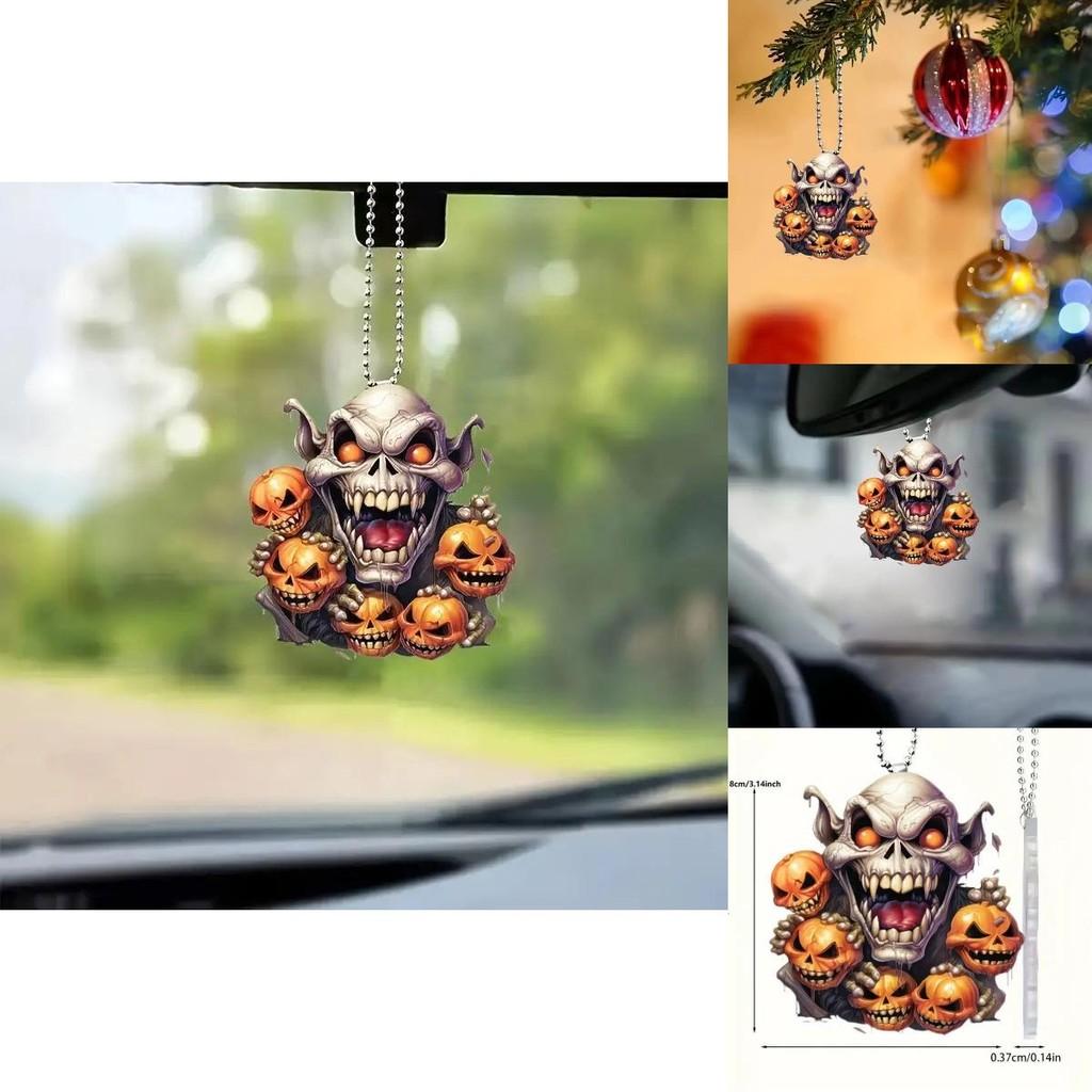Halloween Fun Acrylic Car Mirror Decoration For Unique Charm Interior