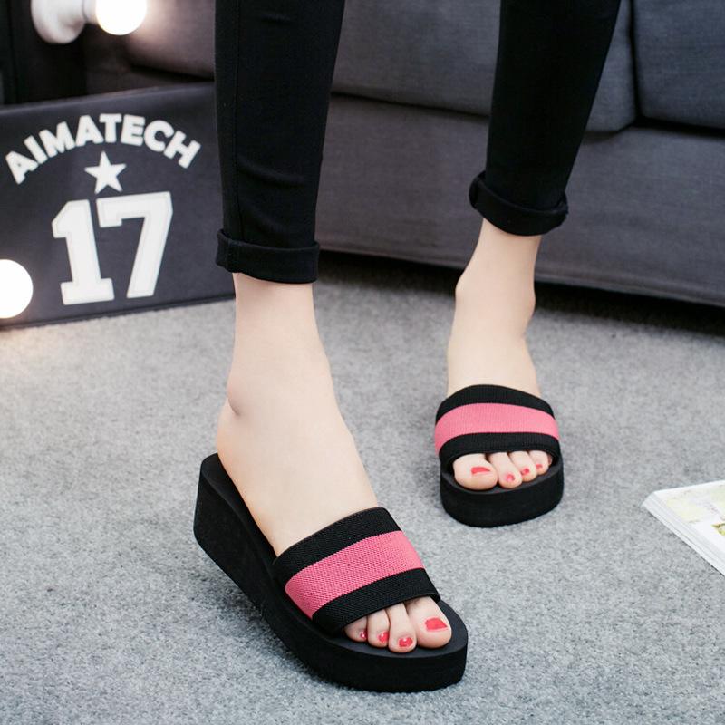 Comemore Summer Women Shoes Platform Comfortable Platform Non -Slip Slippers Wedge Beach Flip Flops House Sandals Zapatos Mujer