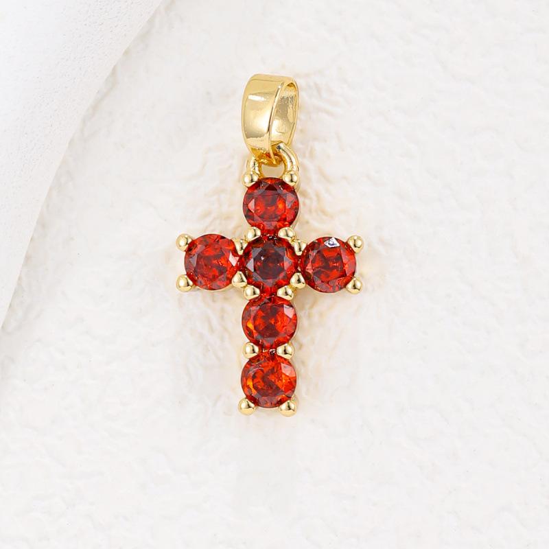 2025 New Stainless Steel Cross Necklace 18K Real Gold Plated Cubic Zirconia Christian Cross Charms Religious Pendant