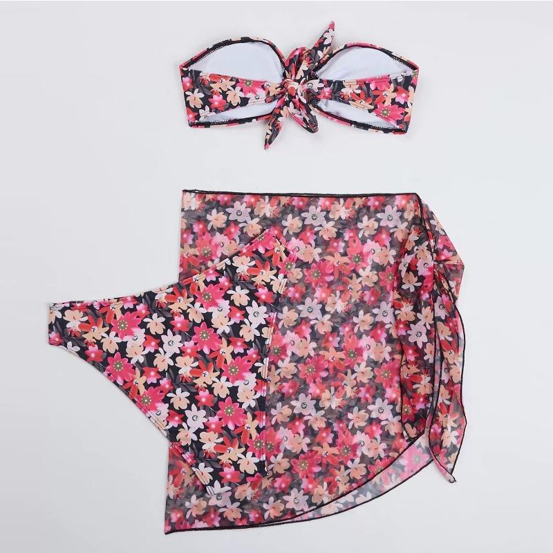 Nuovo costume da bagno stampato a tre pezzi costume da bagno bikini spezzato da donna bikini