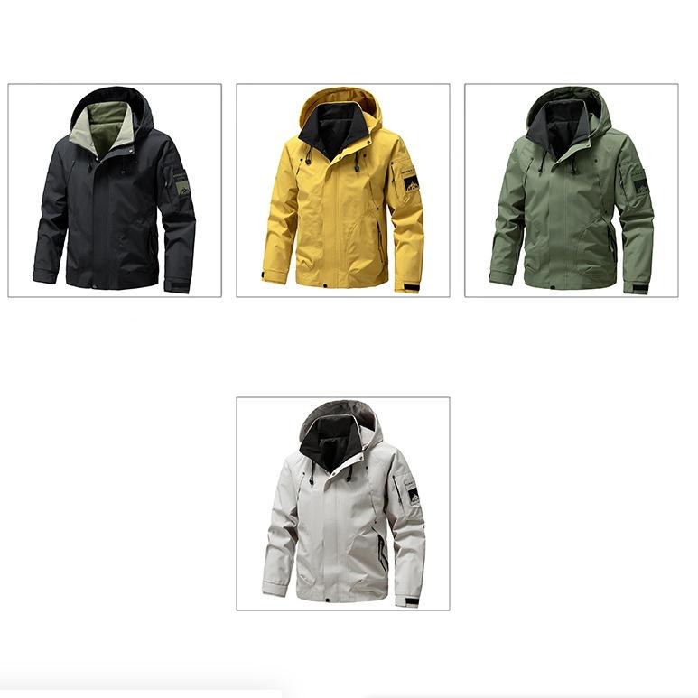 Spring Men's Thin Jacket Hooded Tooling Jacket Youth Trend All-match Casual Jacket