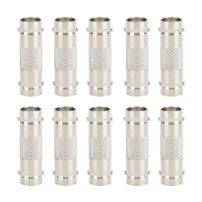 10pcs Nickel Plated Copper 50 Ohms Impedance BNC Female To BNC Female Adapter Connector