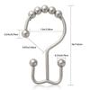 Set of 10 Rusts Resistant Shower Curtain Hooks Metal Rings Double Gliding Rollers for Bathroom Curtains Hanging Hook