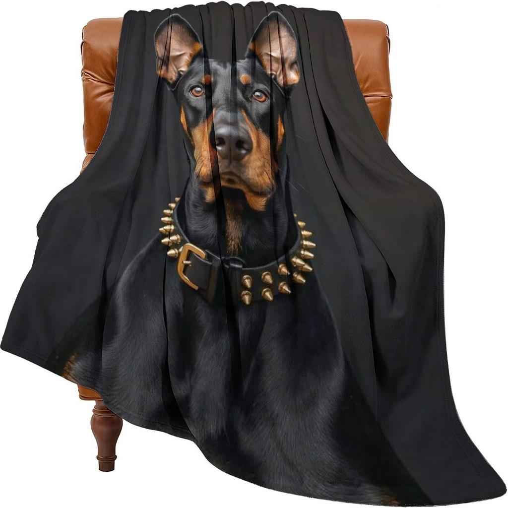 Dog Face Flannel Throw Blanket Realistic Print Soft Cozy Fleece for Home Office Sofa and Car All Season Pet Lover Gift