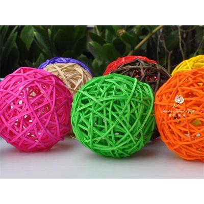 10Pcs Bird Toys Parrot Rattan Ball Toy Pet Chew Toys for Birds Budgies Hamsters Bunny DIY Craft Decoration Ball Random Color