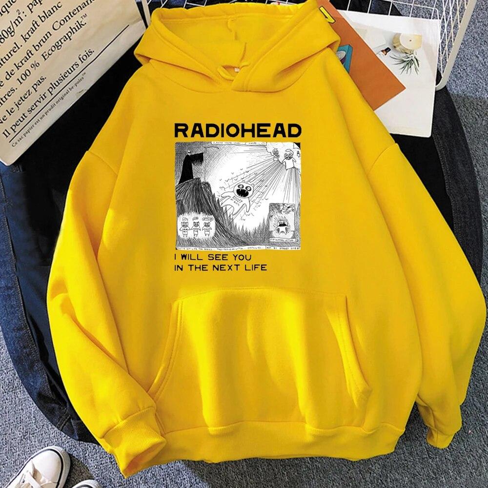 Radiohead RadioIndie Fan 2D Print Men's Cotton Hoodie Casual Oversized Pullover Popular Streetwear Fashion Trend Unisex Clothing