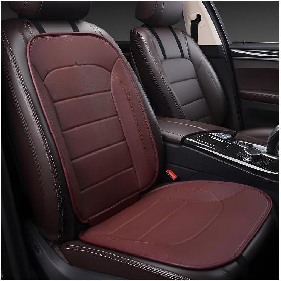 Car Seat Cushion, Leather Soft Breathable Non-Slip Vehicle Front Driver Seat Cover Pad, Comfortable Auto Interior Chair Protector Cushion, Universal