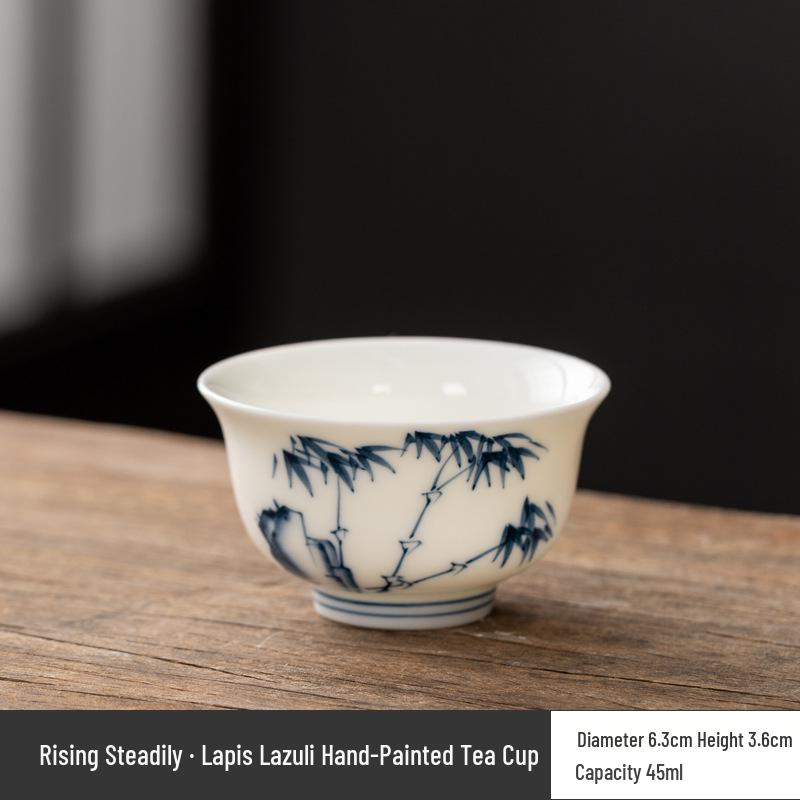 Hand-Painted White Porcelain Tea Cup, Personal Kung Fu Tea Set Bowl