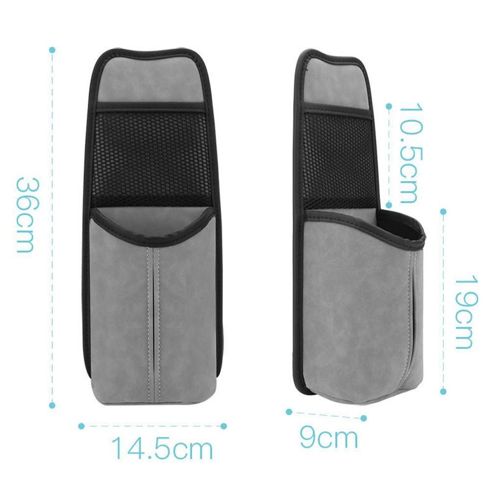 Porte-bouteille d'eau de voiture en cuir PU Sac de rangement multifonctionnel pour côtés de siège Organisateur de mouchoirs Support suspendu pour bouteilles d'eau