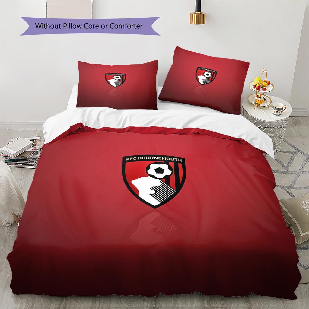 Set Copripiumino Trapuntato con Motivo AFC Bournemouth Decorazione per la Casa Regalo (1 * copripiumino + 2 * federe senza imbottitura)