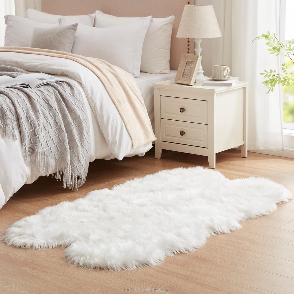 WTEMPO Living Room Plush Shaggy Carpet Super Soft Faux Fur Bedroom Carpets Room Home