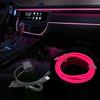 5M Car Environment El Wire LED USB Flexible Neon Interior Lights Car Decorative Accessories Dome Lights 6