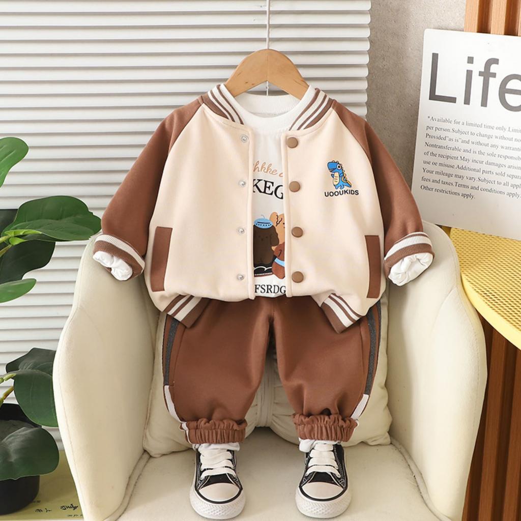 Kids Casual Long-Sleeve Set, Comfortable Daily Wear Outfits