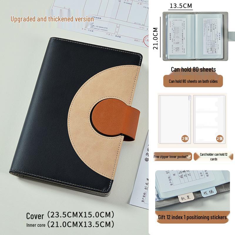 Magnetic Buckle Passbook & Receipt Storage Album for Financial Management