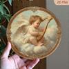 Vintage Round Metal Sign Angel Bar Kitchen Living Room Decor 20x20cm