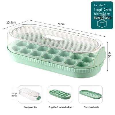 ZISIZ Press-Type Ice Cube Tray with Lid