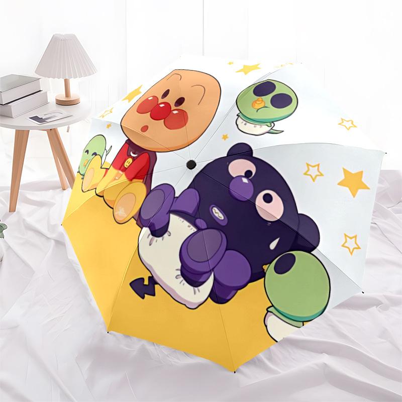 1PC Anpanman Automatic Folding Umbrella, Automatic Folding Umbrella with 8 Ribs, Convenient for Outdoor Use  015