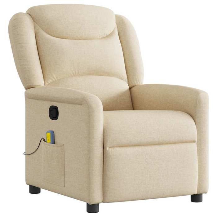 VidaXL Fauteuil de massage inclinable Crème Tissu, fauteuil de massage, fauteuil, fauteuil canapé, fauteuil de bureau de 4015614