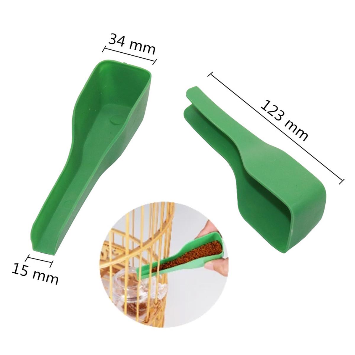 

2/10/20Pcs Pet Birds Feeder Spoon Plastic Green Parrot Quail Pigeon Food and Water Feeding Equipment for Bird Cage Hanging Cups 2Pcs зелений