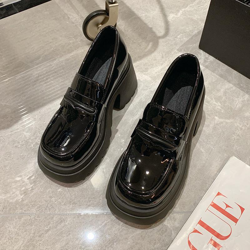 

Британский стиль, туфли на платформе с толстым каблуком, женские, модный тренд 2024 года, повседневные туфли, милые маленькие кожаные туфли 40