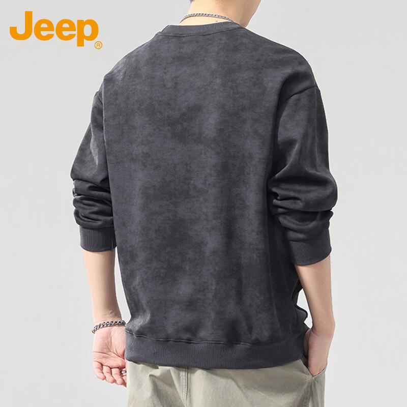 JEEP Men's Loose-Fit Crew Neck Long-Sleeve Sweatshirt