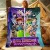 Coperta MINISO Hotel Transylvania con Stampa Cartoon. Coperta Morbida Calda in Flanella Oversize per Tutte le Stagioni. Utilizzabile su Divani, Picnic, Campeggio