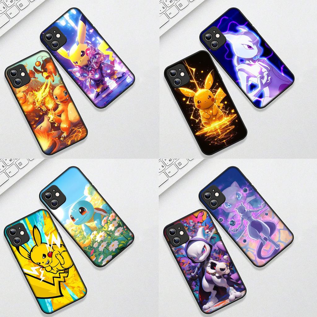 Mew two P-Pokemons P-Pikachus GO Phone Case for OPPO A80 A18 A16 A40 A17 A15 A38 A78 A79 A54 A57 A12 A60 4G 5G Protective Cover