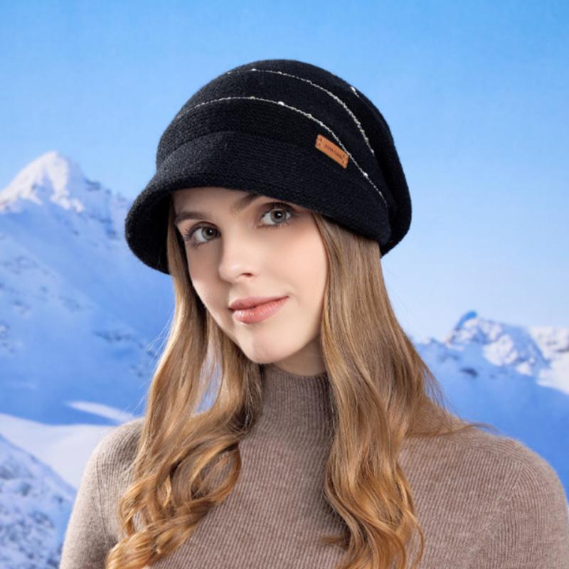 Autumn and Winter Versatile Fashion Big Head Ear Protection Knitting Wool Hat with Lining Warm Anti-cold Beanie
