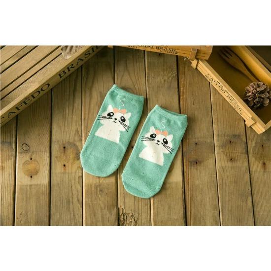 1 Paar Damen Baumwollsocken Cartton Katze Süße Socken für Mädchen Famale Niedliche Kleidersocken Lässig Sommer Niedlich Bequeme Kurze Socken