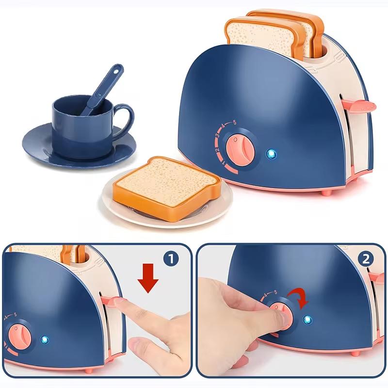 Non-Toxic Mini Household Appliances Kitchen Toys Pretend Play Set With Coffee Maker Blender Mixer And Toaster For Kids Children Gifts