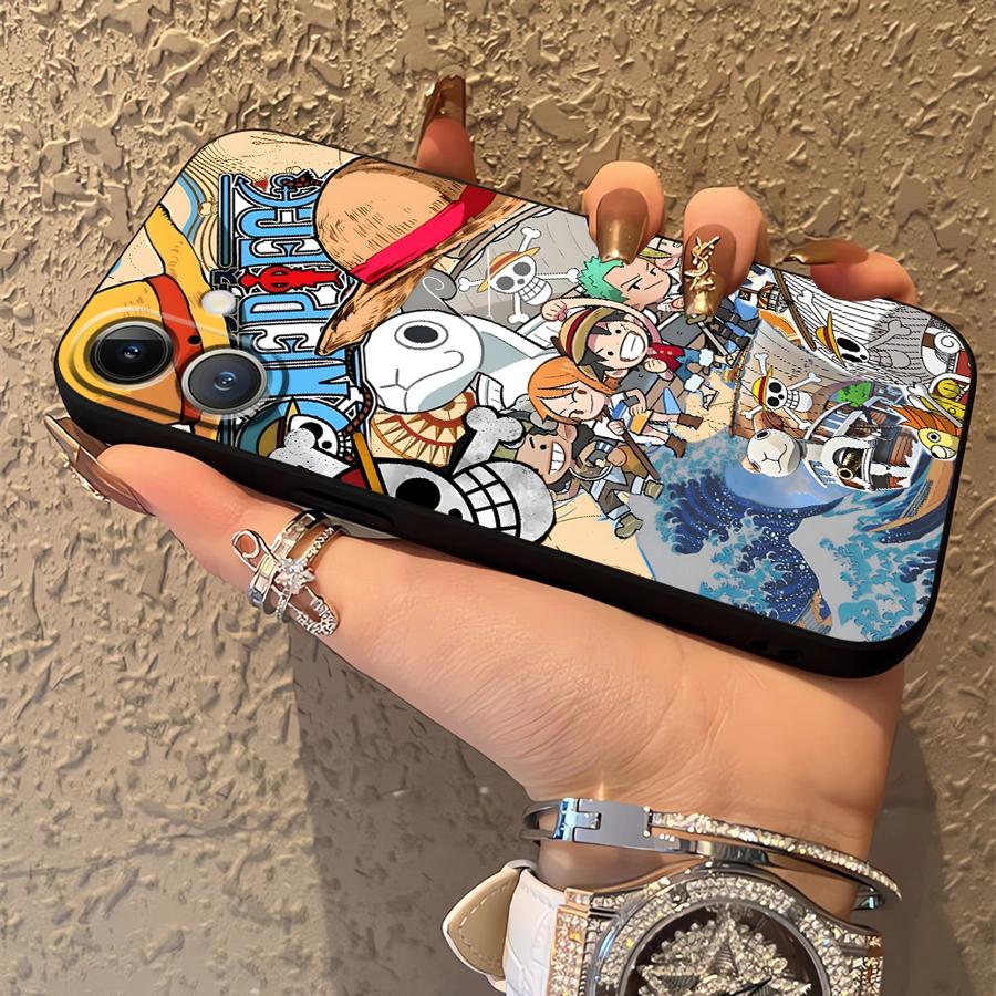Black Soft Phone Cover Case for iPhone 13 12 11 17 Pro Max XS 17Air 15 16 14 Plus XR 7 8 One Piece Super Cool Zoro Luffy